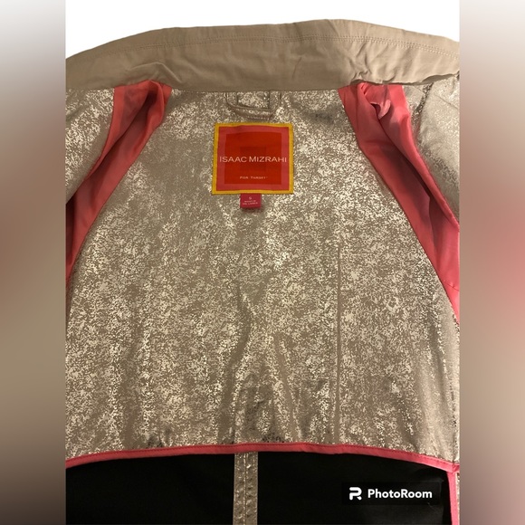 Isaac Mizrahi Silver Metallic Trench Coat - Size Small - Picture 11 of 15